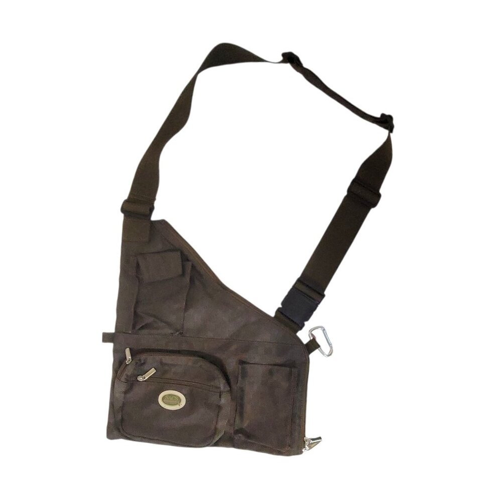 Sacs Of Life Metro Earth Sling Crossbody Bag Brown Checkered Adjustable Strap Zi - Picture 1 of 12